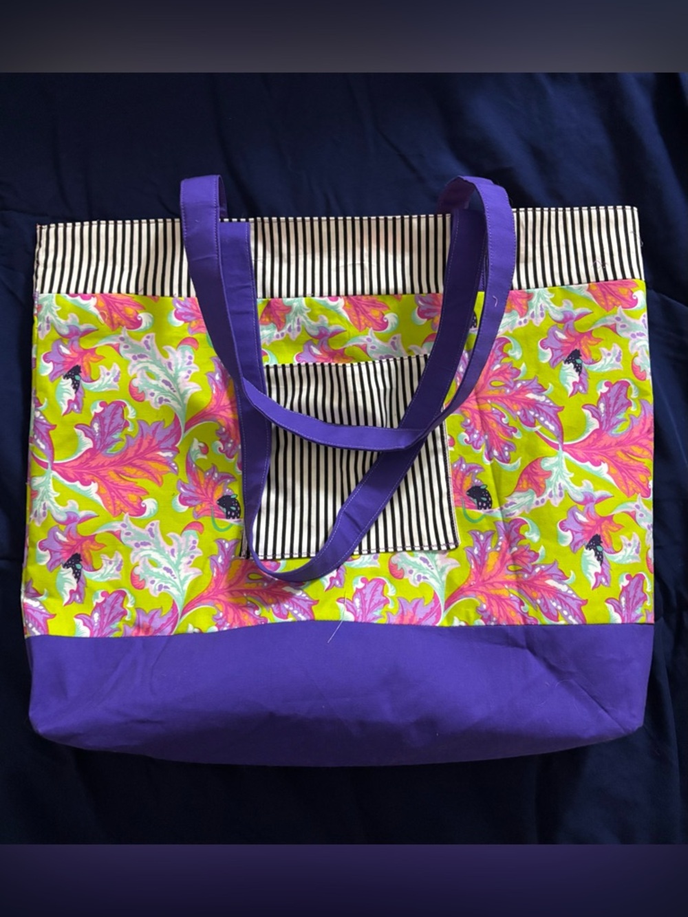 Handmade Tula Pink Floral Tote Bag